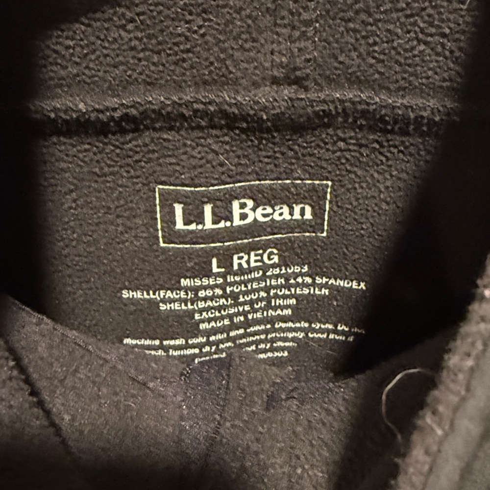 Ll Bean Black Softshell Jacket With Embroidered L… - image 2